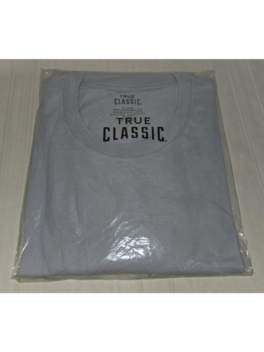 True Classic Glacier Gray Short Sleeve Crew Neck Shirt  Men Size X-Large